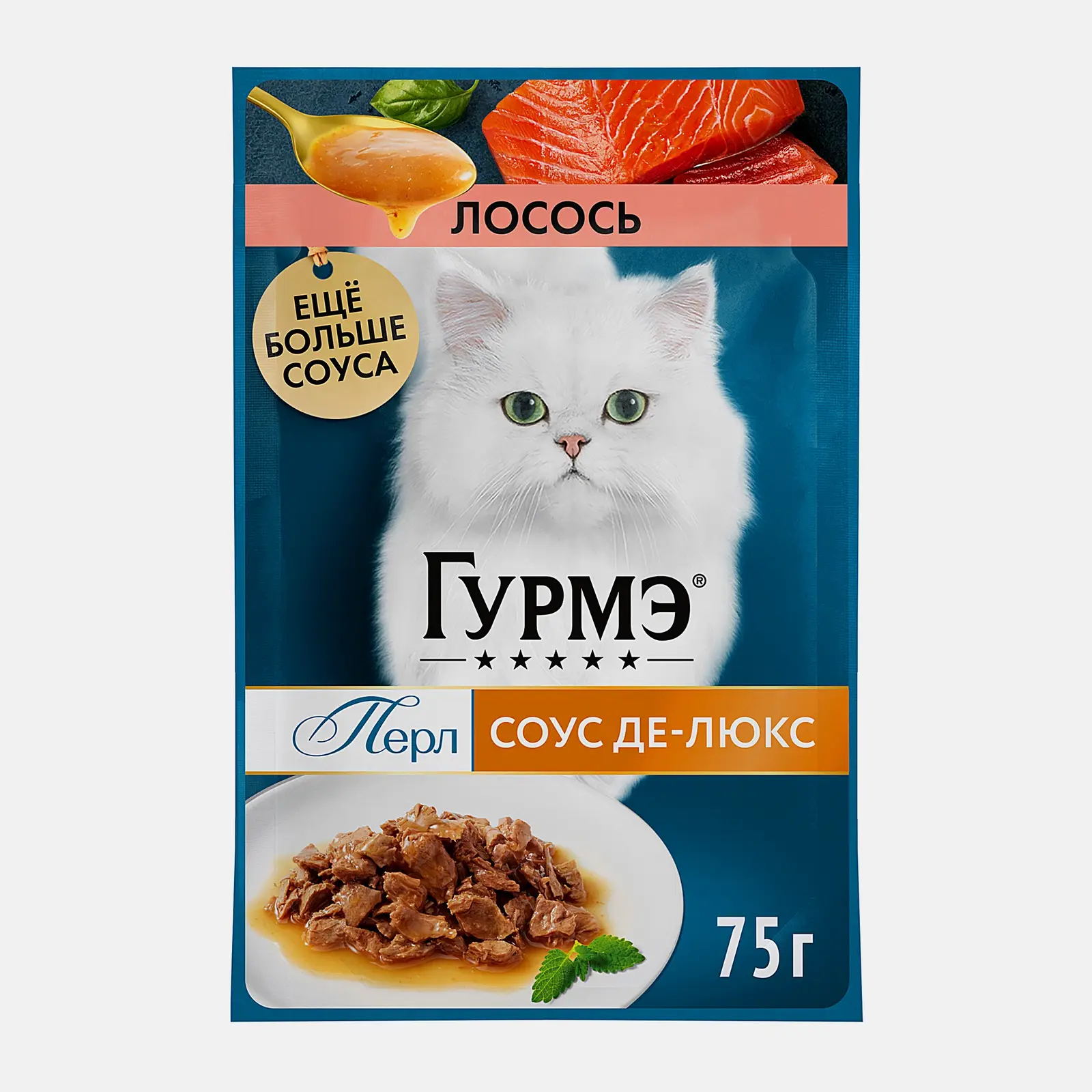 Изображение товара Влажный корм для кошек Гурмэ Перл Соус де-люкс лосось 75г