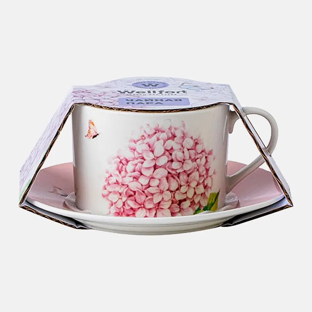 Чайная пара фарфор Wellfort Гортензия 260мл