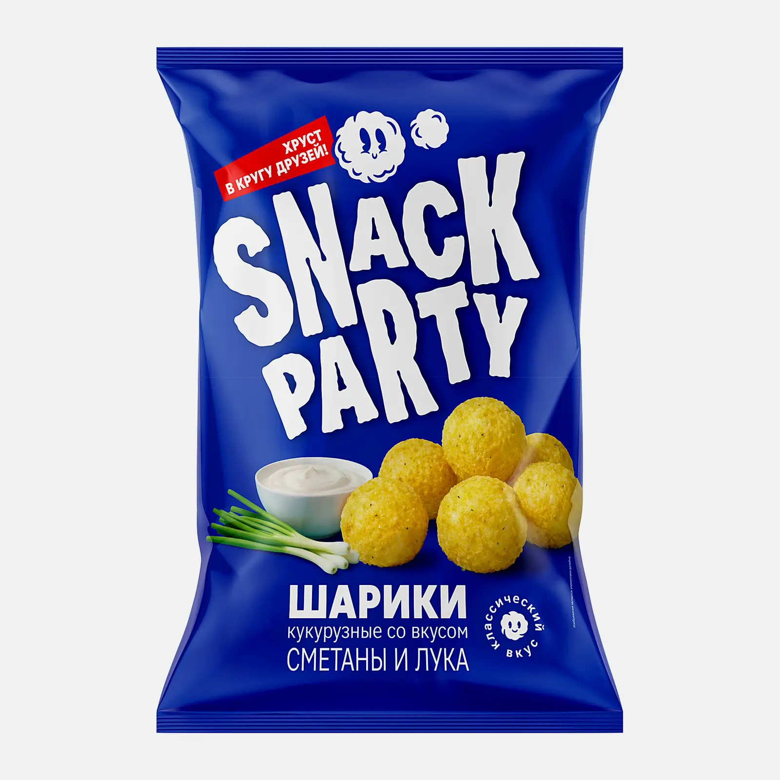 Кукурузные шарики сметана-лук Snack Party 140г