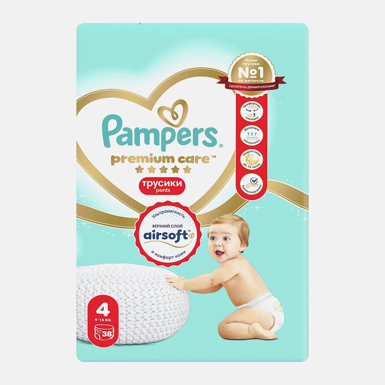 Подгузники-трусики Pampers Premium Care Pants р.4 9-15кг 38шт