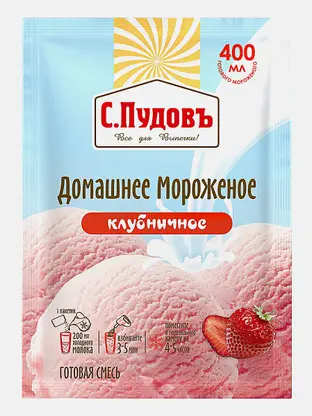 Готовая смесь С.Пудовъ Мороженое клубничное 70г