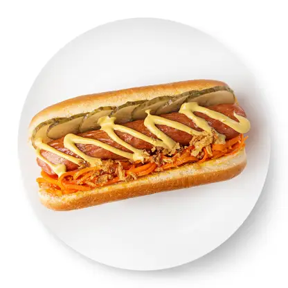 Изображение товара Хот-дог пшеничный с куриной сосиской от Магнит, 180 г
