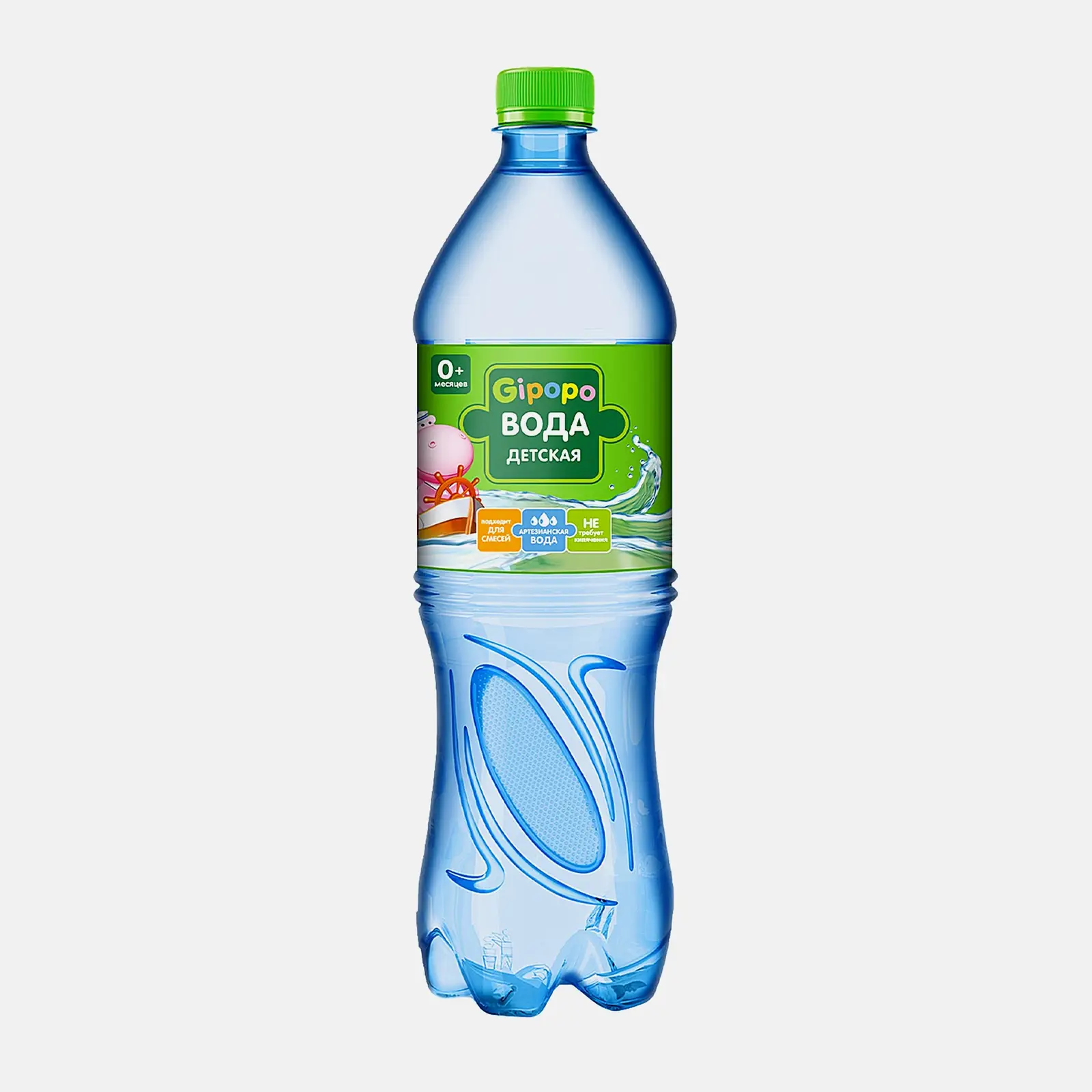 Изображение товара Негазированная детская вода Черноголовка Gipopo 1.5л