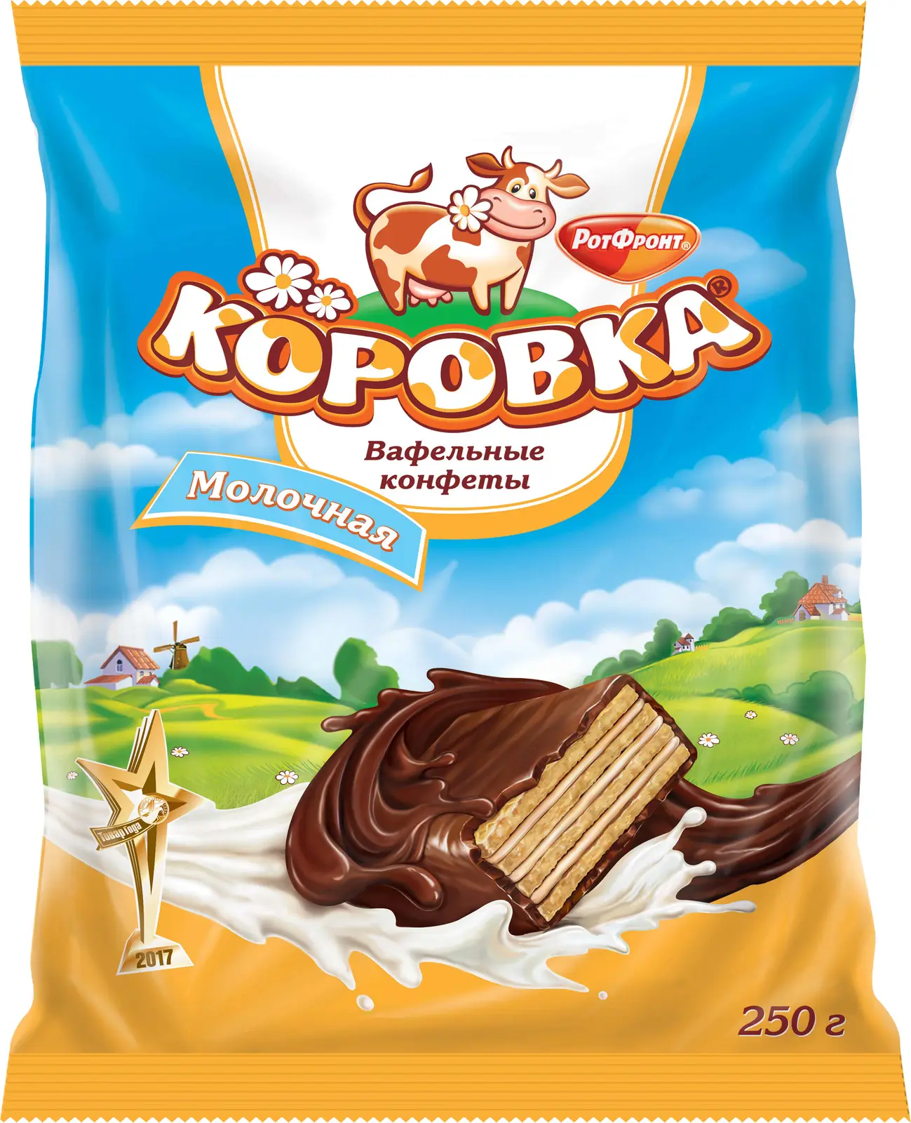Изображение товара Конфеты Рот Фронт Коровка молочная 250г - сладкое лакомство