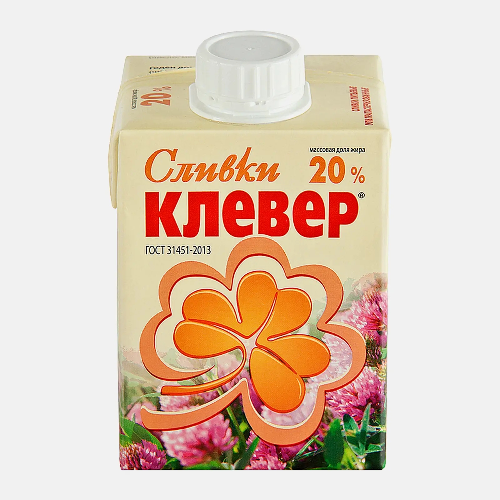 Сливки Клевер ультрапастеризованные 20% 500г