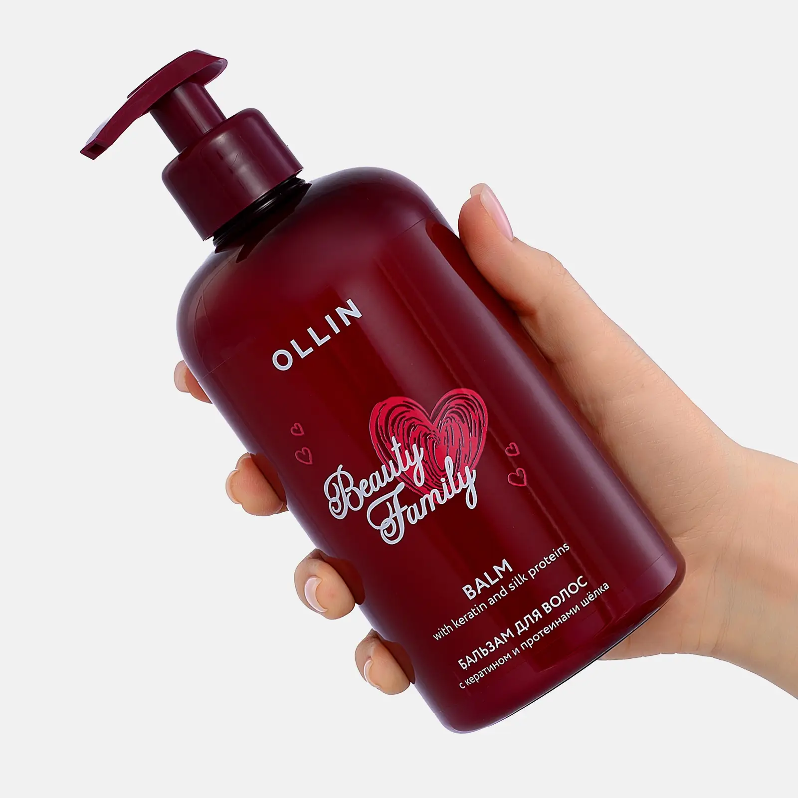 Бальзам для волос Ollin Beauty Family кератин и протеины шелка 500мл