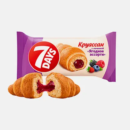 Круассан с начинкой Ягодное ассорти 7Days 65г