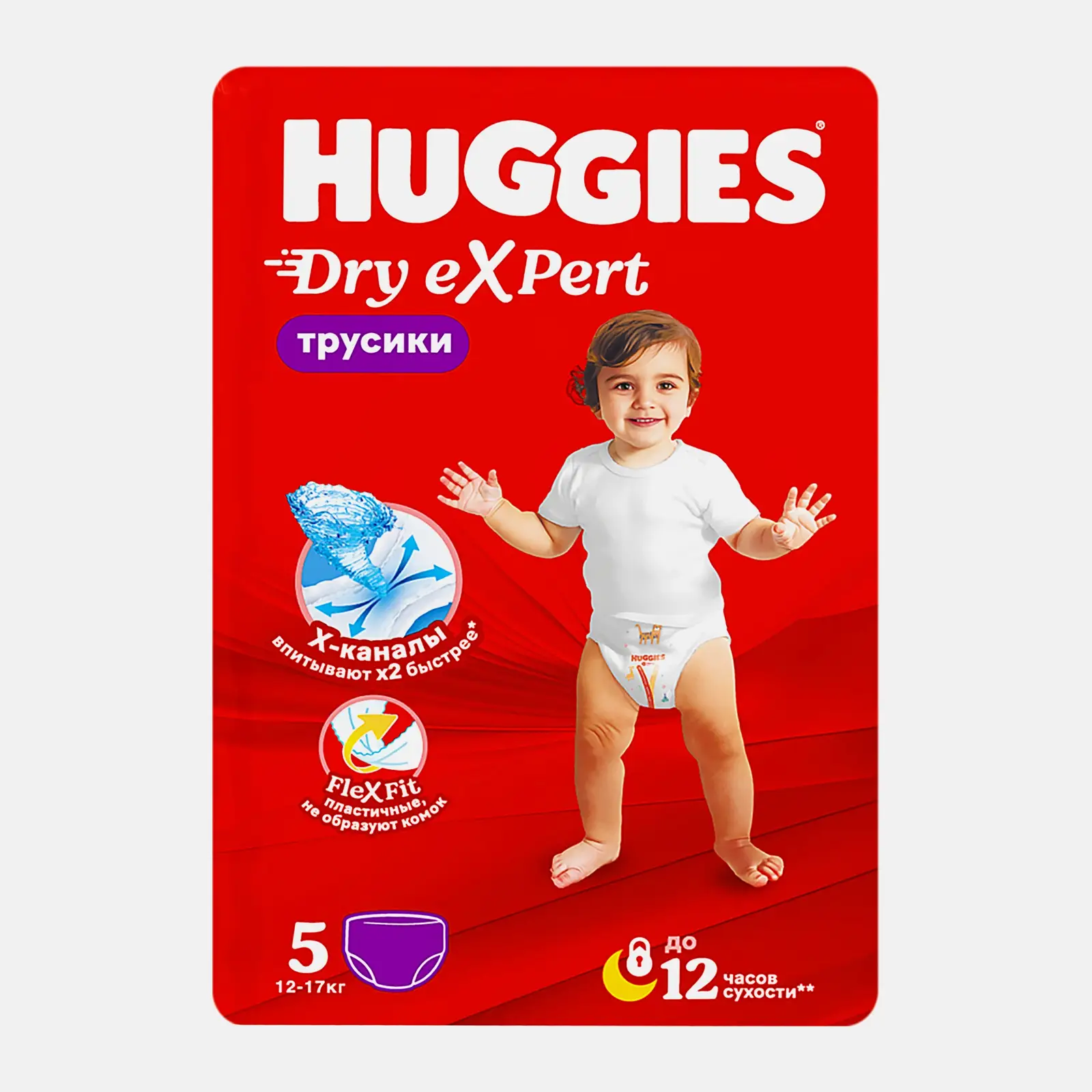 Подгузники-трусики для детей Huggies Dry Expert р.5 12-17кг 15шт