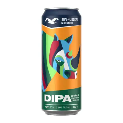 Пиво Горьковская пивоварня Двойной Инд ПэйлЭль светлое нефильтрованное 7.5% 450мл