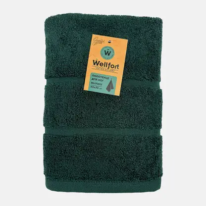 Махровое полотенце для ног зелёное Bohemian Wellfort 50*70см