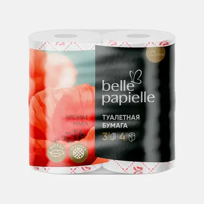 Туалетная бумага Belle Papielle 3 слоя 4 рулона