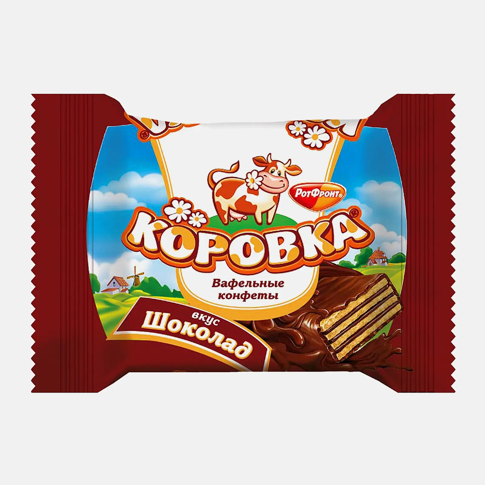 Конфеты Рот фронт Коровка вафельные вкус шоколад Конфеты Рот фронт Коровка вафельные вкус шоколад