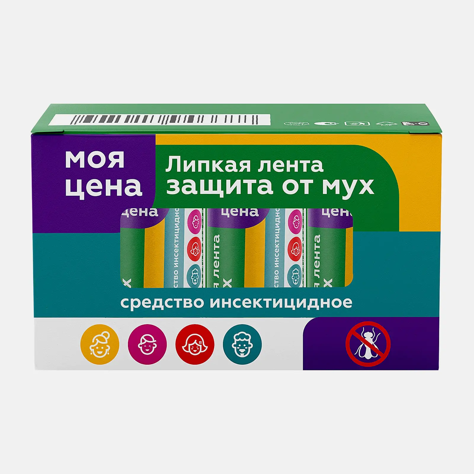 Изображение товара Липкая лента от мух Моя цена 4 шт эффективное средство защиты