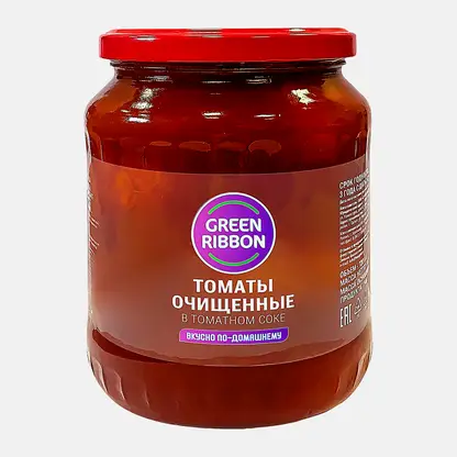 Томаты очищенные Green Ribbon 680г
