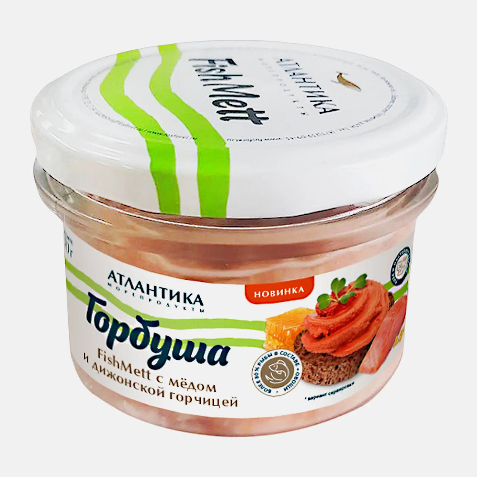 Рубленная горбуша Атлантика FishMett с медом и дижонской горчицей 170г Рубленная горбуша Атлантика FishMett с медом и дижонской горчицей 170г