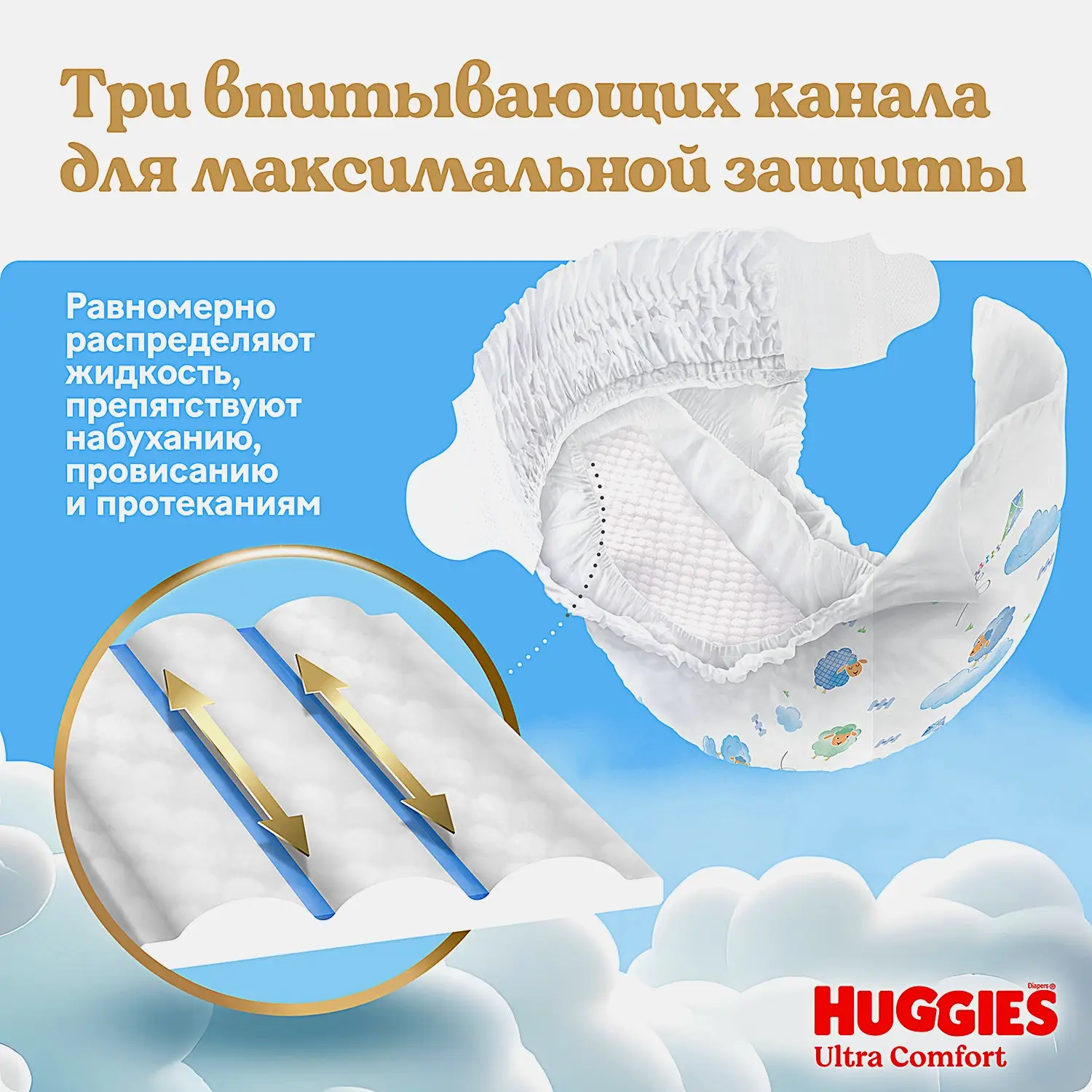 Подгузники для мальчиков №5 12-22кг Huggies Ultra Comfort 56шт - фото 4