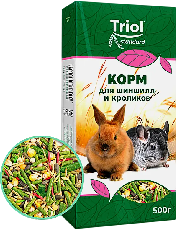 Сухой корм для шиншилл и кроликов Triol 500г