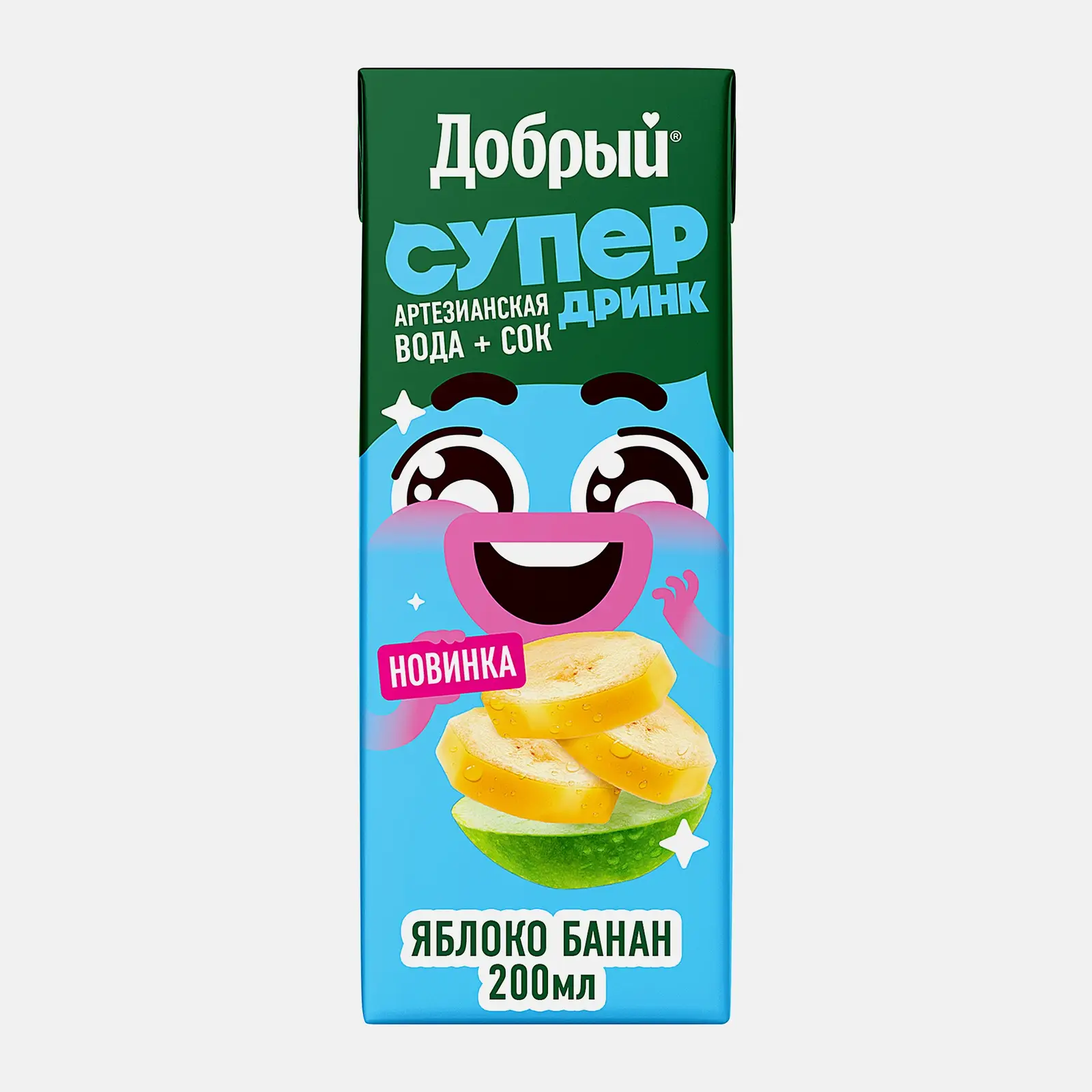 Напиток сокосодержащий Добрый Active Kid Яблоко-банан 200мл