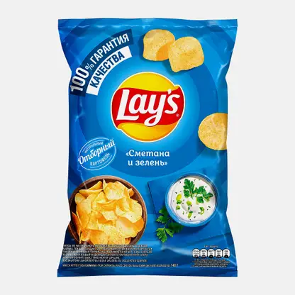 Чипсы Lays Сметана и зелень 140г