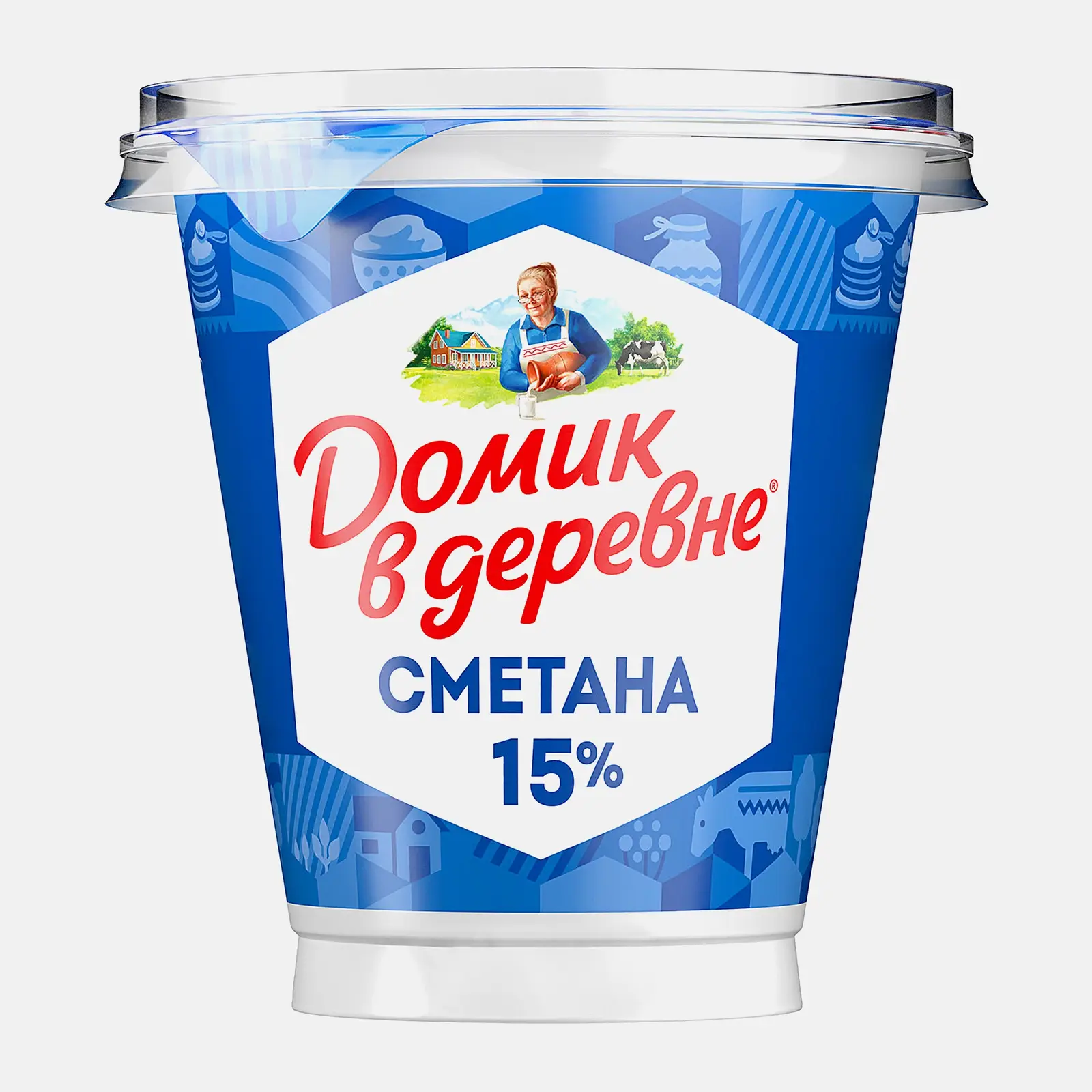 Изображение товара Сметана Домик в деревне 15% 300г натуральный продукт