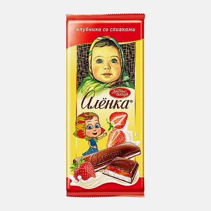 Шоколад Алёнка молочный клубника со сливками 87г