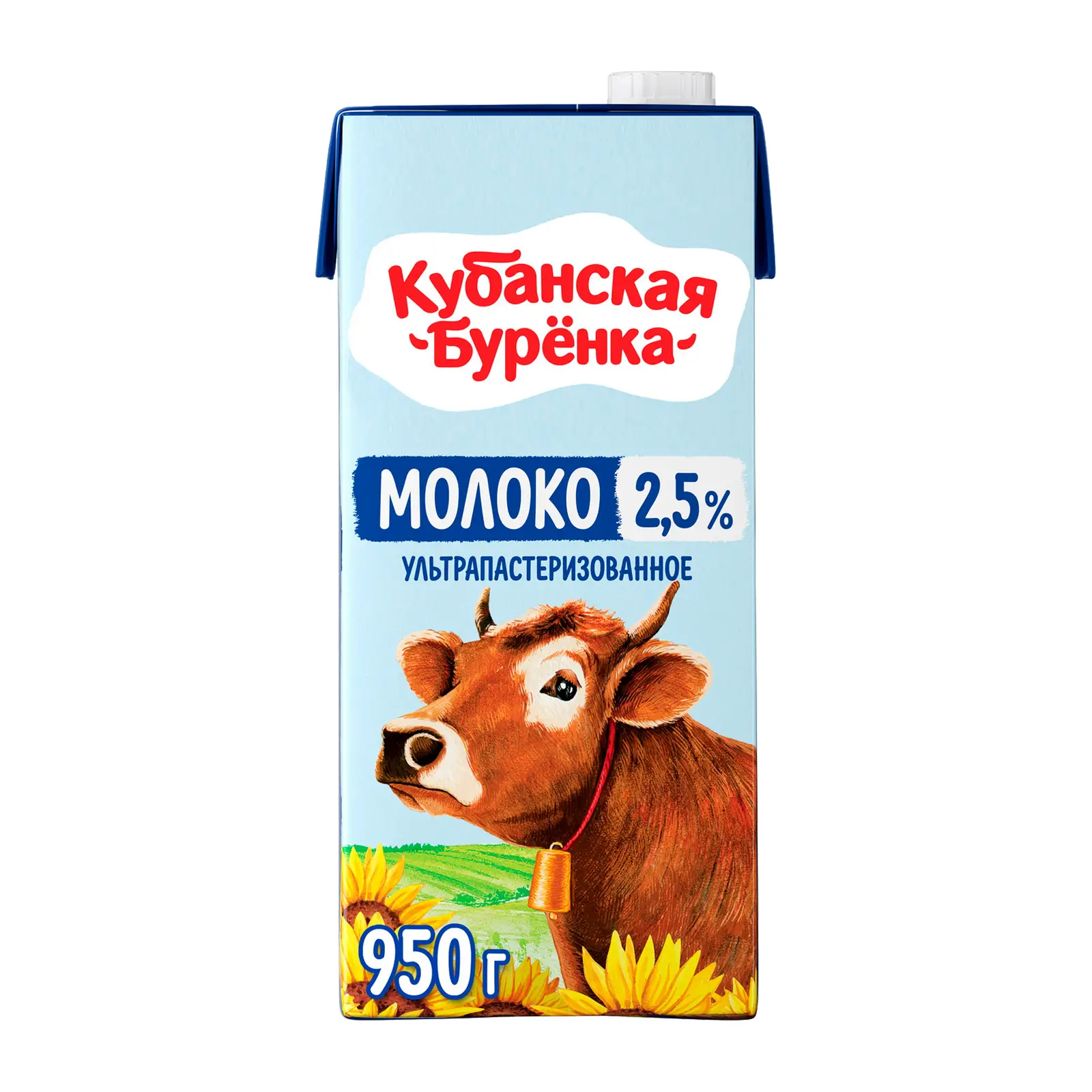 Молоко Кубанская Буренка ультрапастеризованное 2.5% 950г - Магнит-Продукты