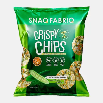 Чипсы цельнозерновые со вкусом малосольных огурчиков Snaq Fabriq 50г