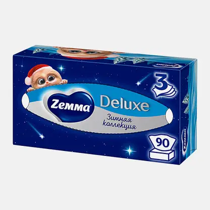 Бумажные салфетки Zemma Deluxe Design 3 слоя 90шт в ассортименте