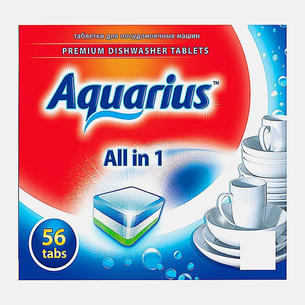 Таблетки для посудомоечной машины Aquarius All in 1 56шт - фото 2