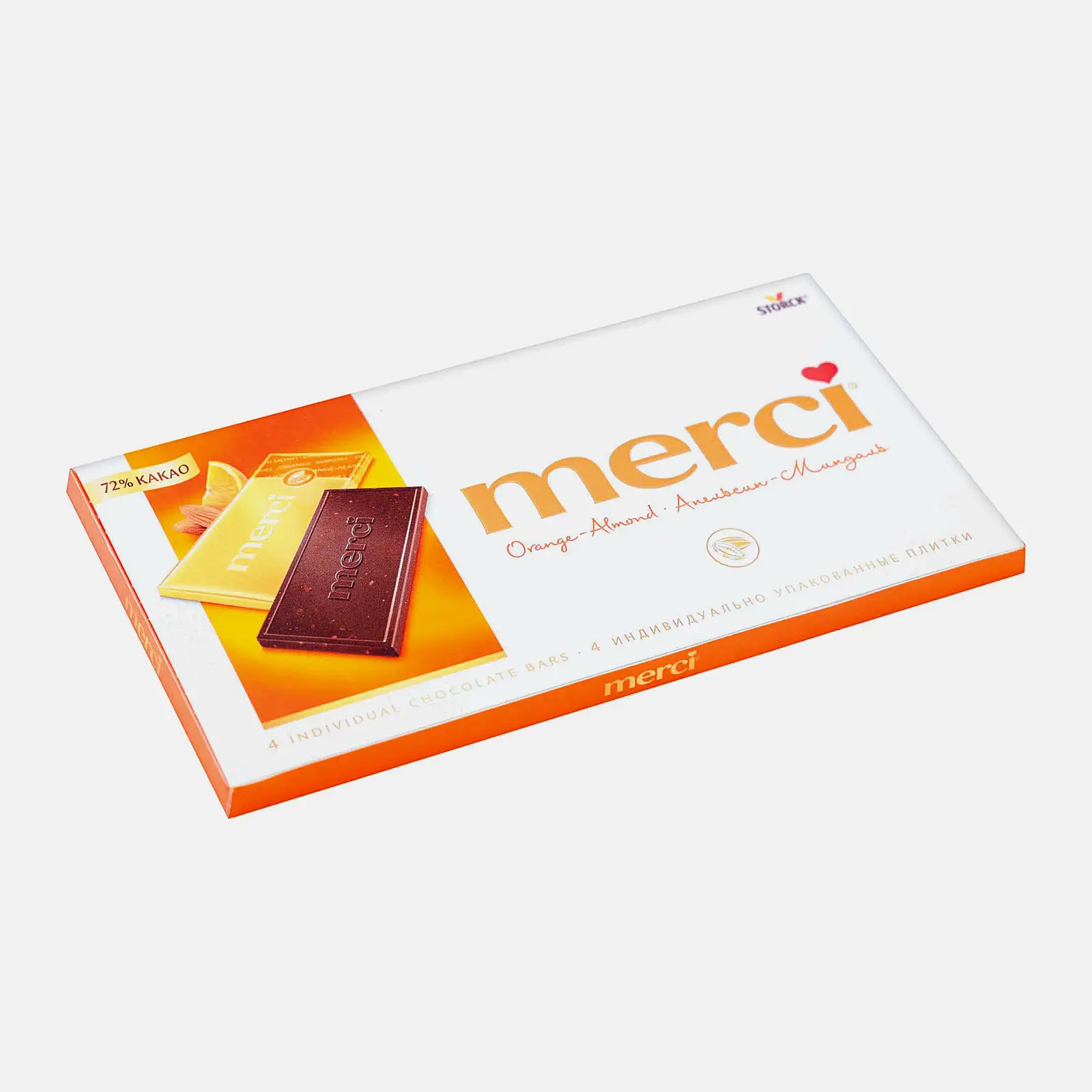Шоколад Горький Апельсин и миндаль Merci 72% 100г - фото 2