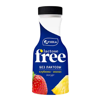 Изображение товара Йогурт Viola безлактозный Free Клубника-ананас 1.1% 270г