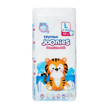 Изображение товара Трусики-подгузники Joonies Premium Soft р.L 9-14кг 44шт