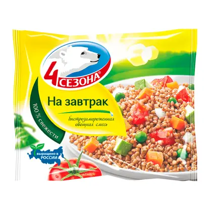 Изображение товара Овощная смесь 4 Сезона на завтрак быстрозамороженная 400г