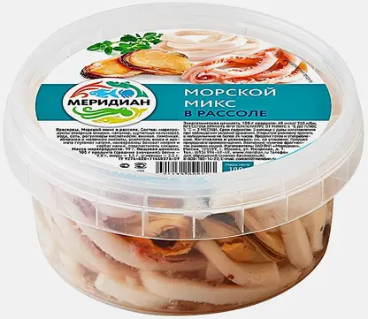 Морской коктейль Меридиан в рассоле 180г