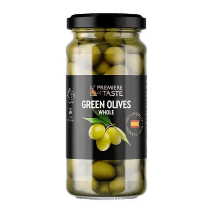 Изображение товара Зеленые оливки с косточкой Premiere of Taste 340 г натуральный продукт