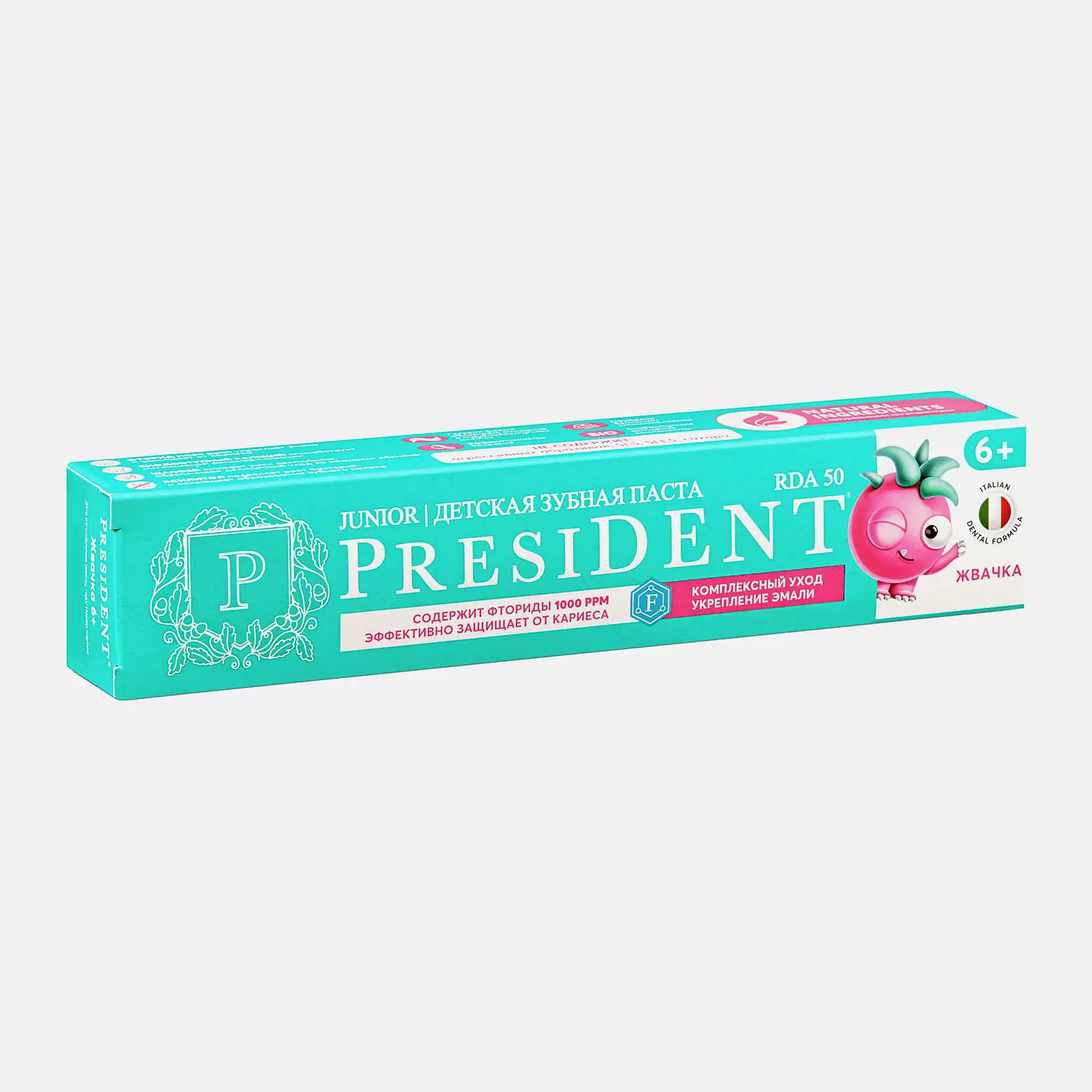 Зубная паста детская Жвачка President 6+ 70г - фото 3 Зубная паста детская Жвачка President 6+ 70г - фото 3