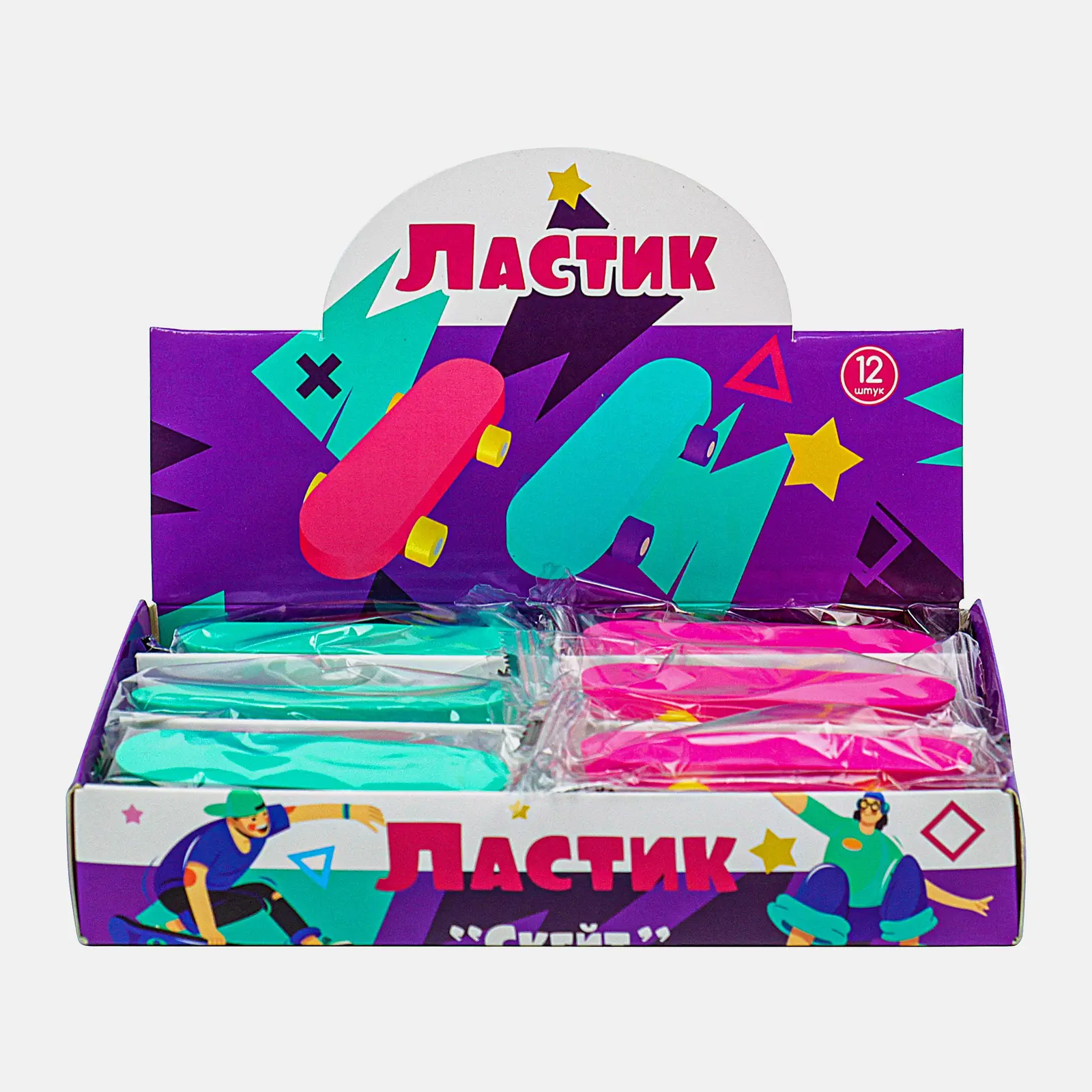Ластик фигурный Скейт в ассортименте - фото 4
