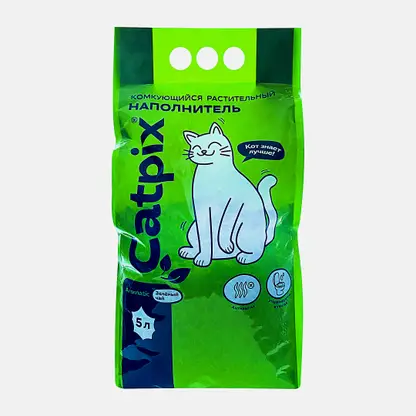 Наполнитель для кошачьего туалета Catpix комкующийся Зеленый чай 5л