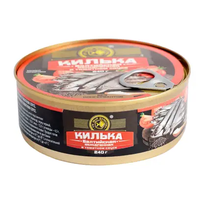 Изображение товара Килька Знак качества Балтийская в томатном соусе 240г