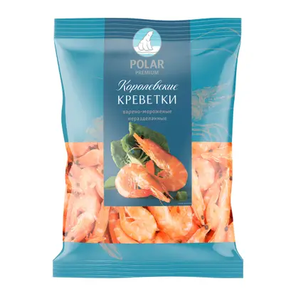 Изображение товара Креветки Polar Королевские варено-мороженые неразделанные 500 г