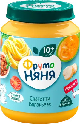 Изображение товара Пюре ФрутоНяня Спагетти Болоньезе с 10 месяцев 190г