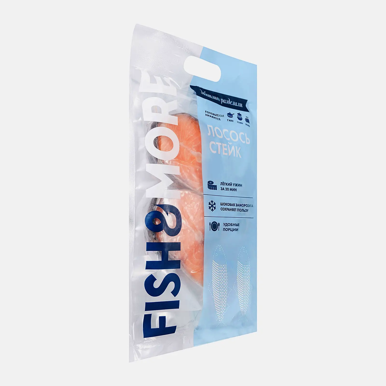 Лосось стейк свежемороженый на коже Fish&More 400г
