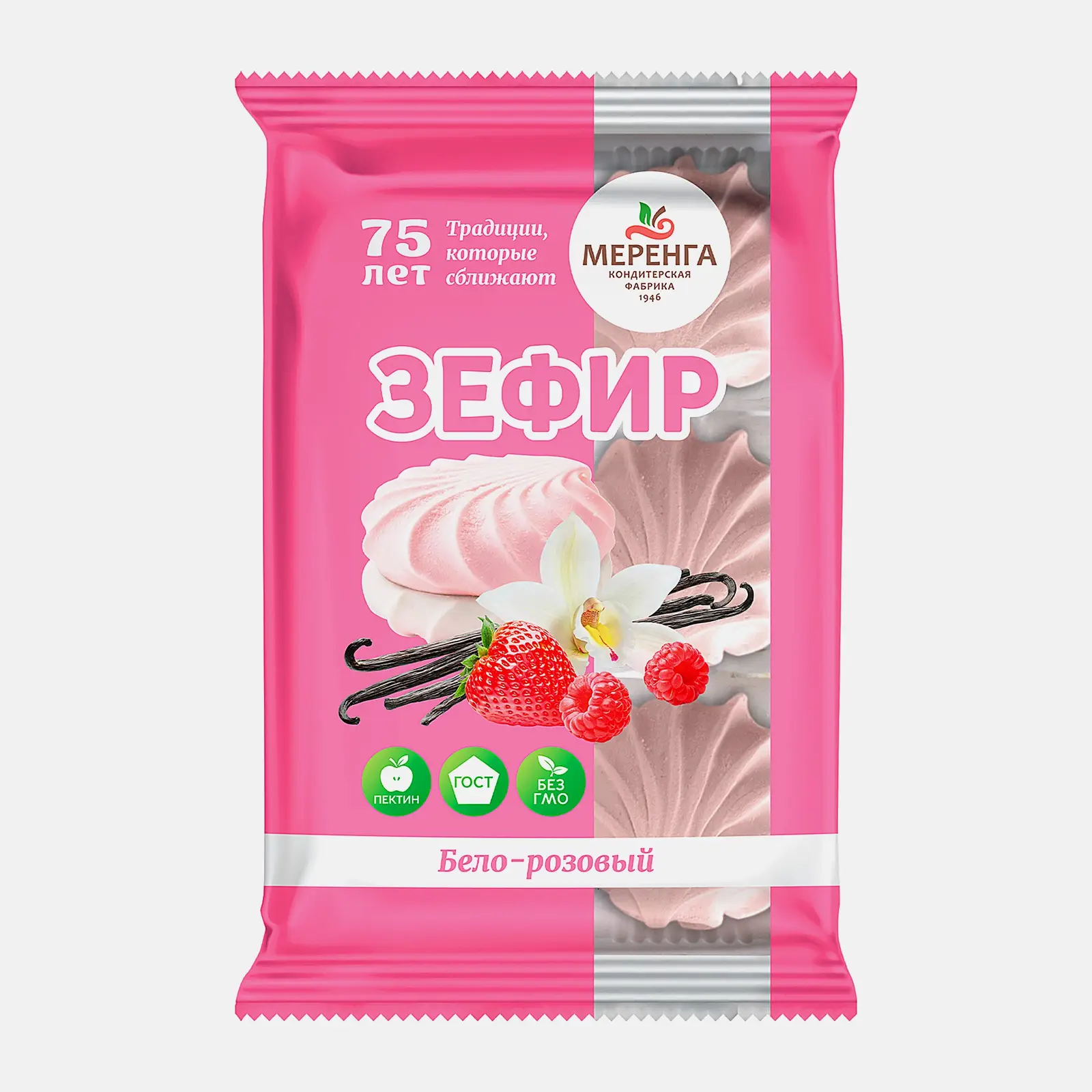 Зефир бело-розовый Меренга 270г Зефир бело-розовый Меренга 270г