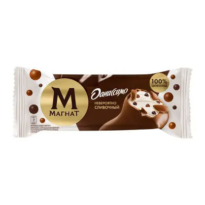 Изображение товара Мороженое эскимо Даниссимо Сливочный молочный шоколад Магнат 8% 62г