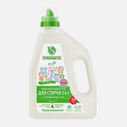 Гель для стирки Synergetic 2в1 c пятновыводителем 1.5л