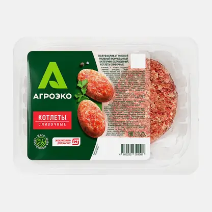 Котлеты Сливочные свинина-говядина Агроэко 360г