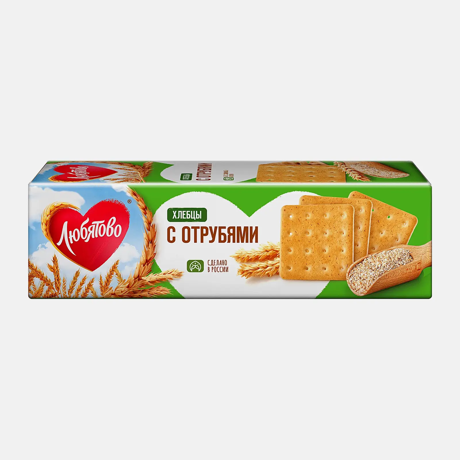 Изображение товара Галеты с отрубями Любятово 185г - полезный хрустящий перекус