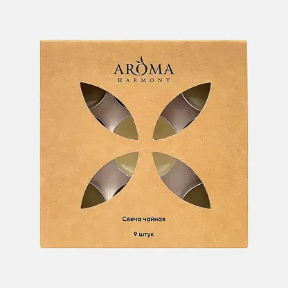 Свеча Aroma Harmony чайная неароматическая 9шт
