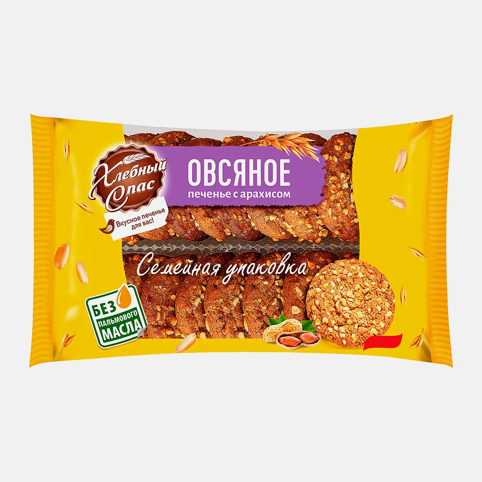 Печенье Хлебный спас Овсяное с арахисом 500г