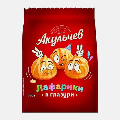 Печенье Лафарики в белой глазури Акульчев 300г